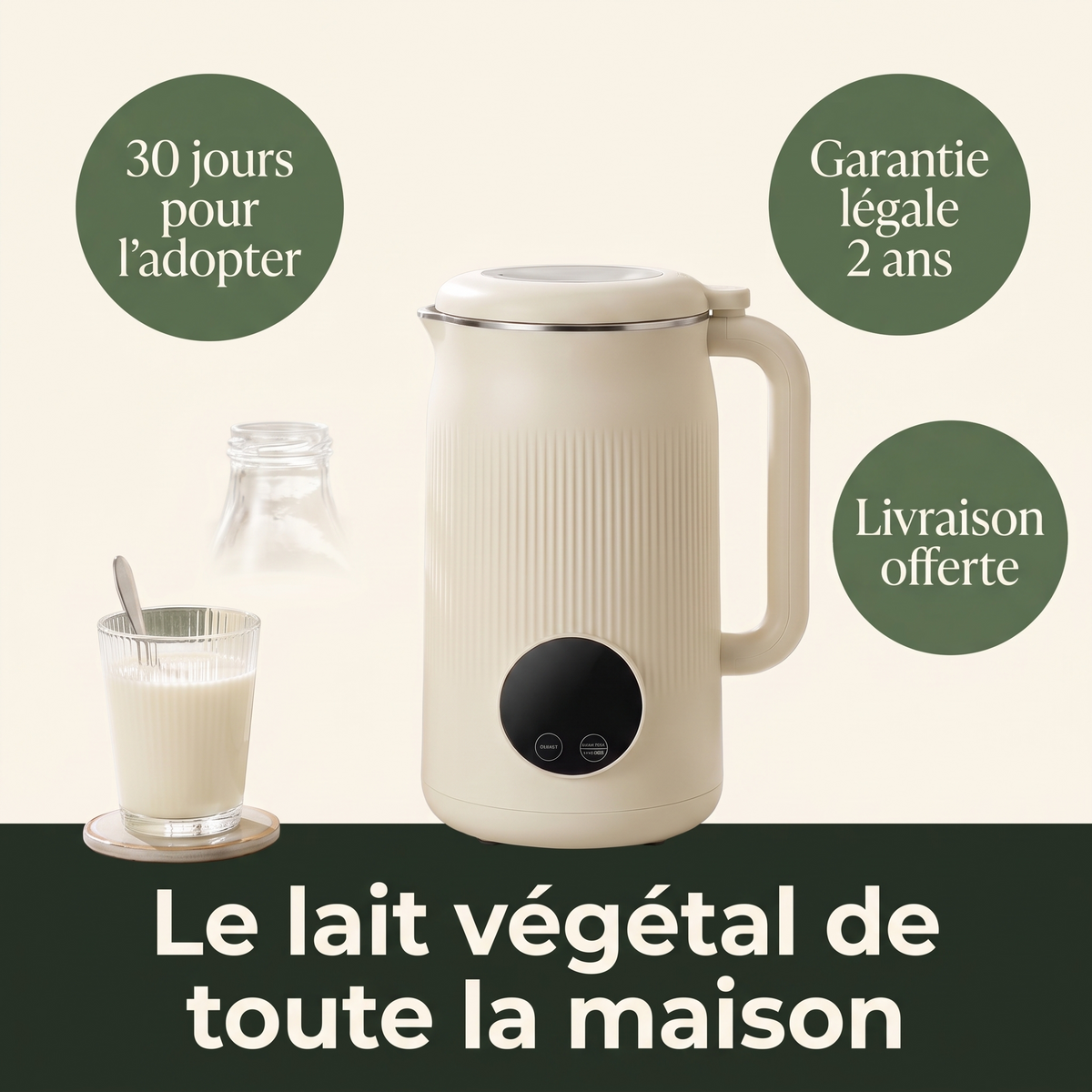 30 jours pour l'adopter, garantie légale 2 ans, livraison offerte